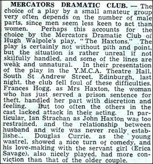 Newspaper review of "The Haxtons"