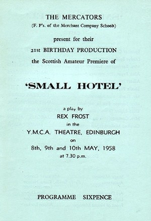 Programme for "Small Hotel" - May 1958
