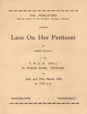 Programme for "Lace On Her Petticoat"