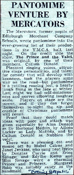 Newspaper review of "The Prince and the Valet"