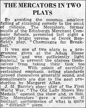 Newspaper review of "Champagne for Breakfast"