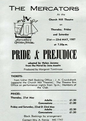 Flyer for "Pride and Prejudice"