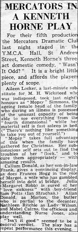 Newspaper review for "Wasn't It Odd?"