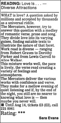 Newspaper review for "Love Is..."