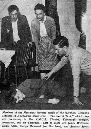 Newspaper photo of "The Secret Tent"