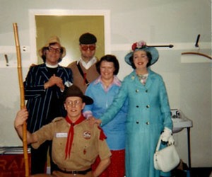 Cast in the dressing room at the Disional Final at Falkirk
