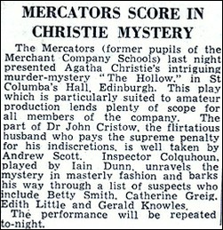 Newspaper review of "The Hollow"