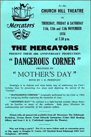 Flyer for "Mother's Day" & "Dangerous Corner"